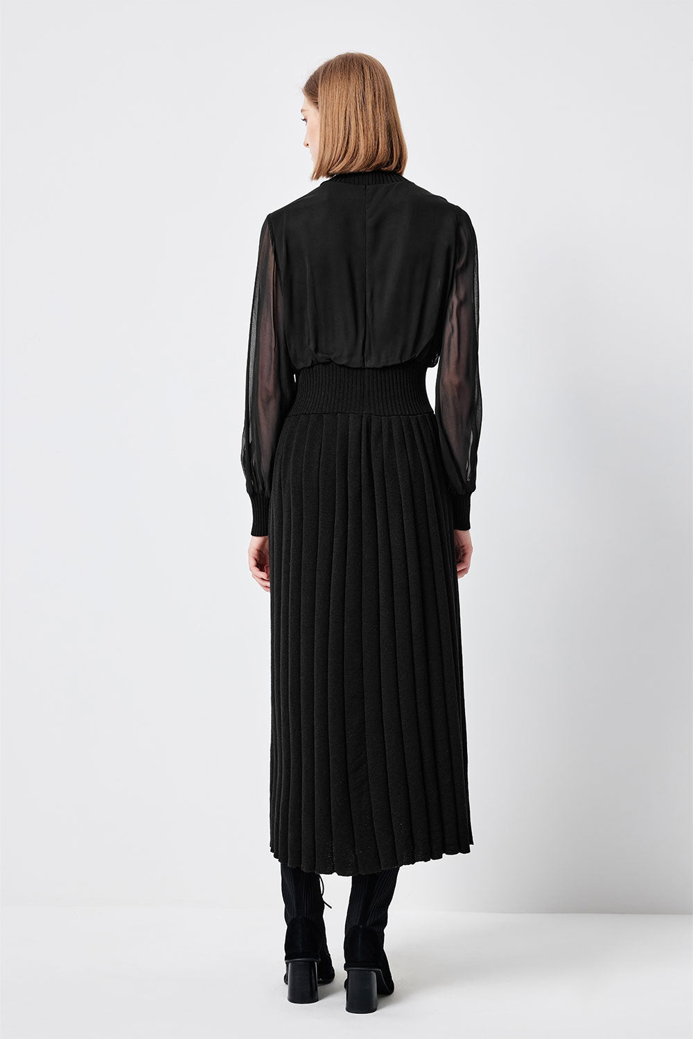 MARYLING Violet Amethyst Sculpted Long-Sleeve Column Dresses