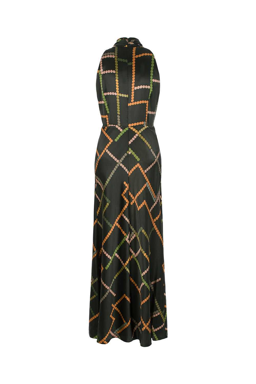 MARYLING Deep Emerald Stellar Grid Elegant Maxi Dresses