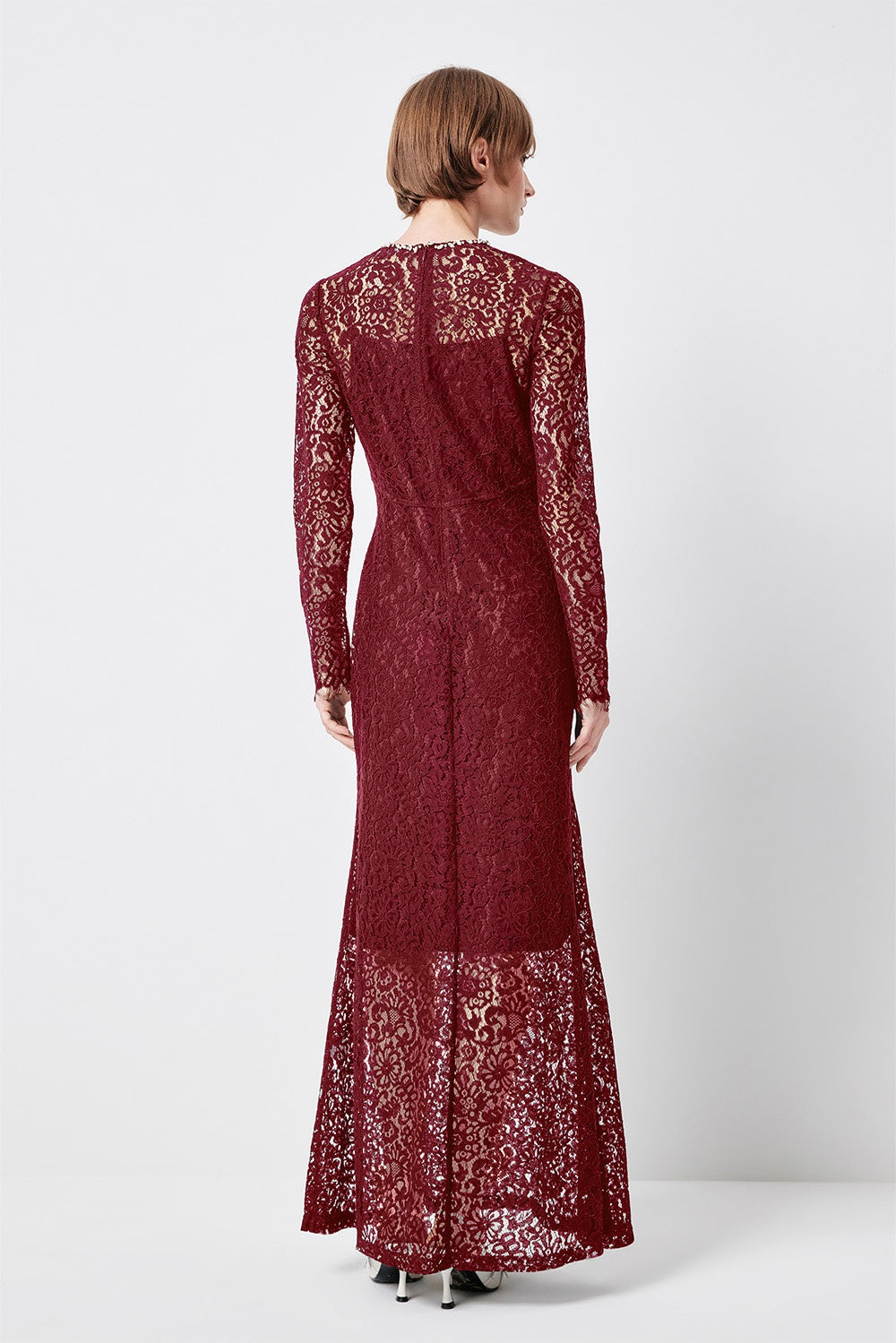 MARYLING Enchanted Evening Lace Long-Sleeve Elegant Gown Dresses