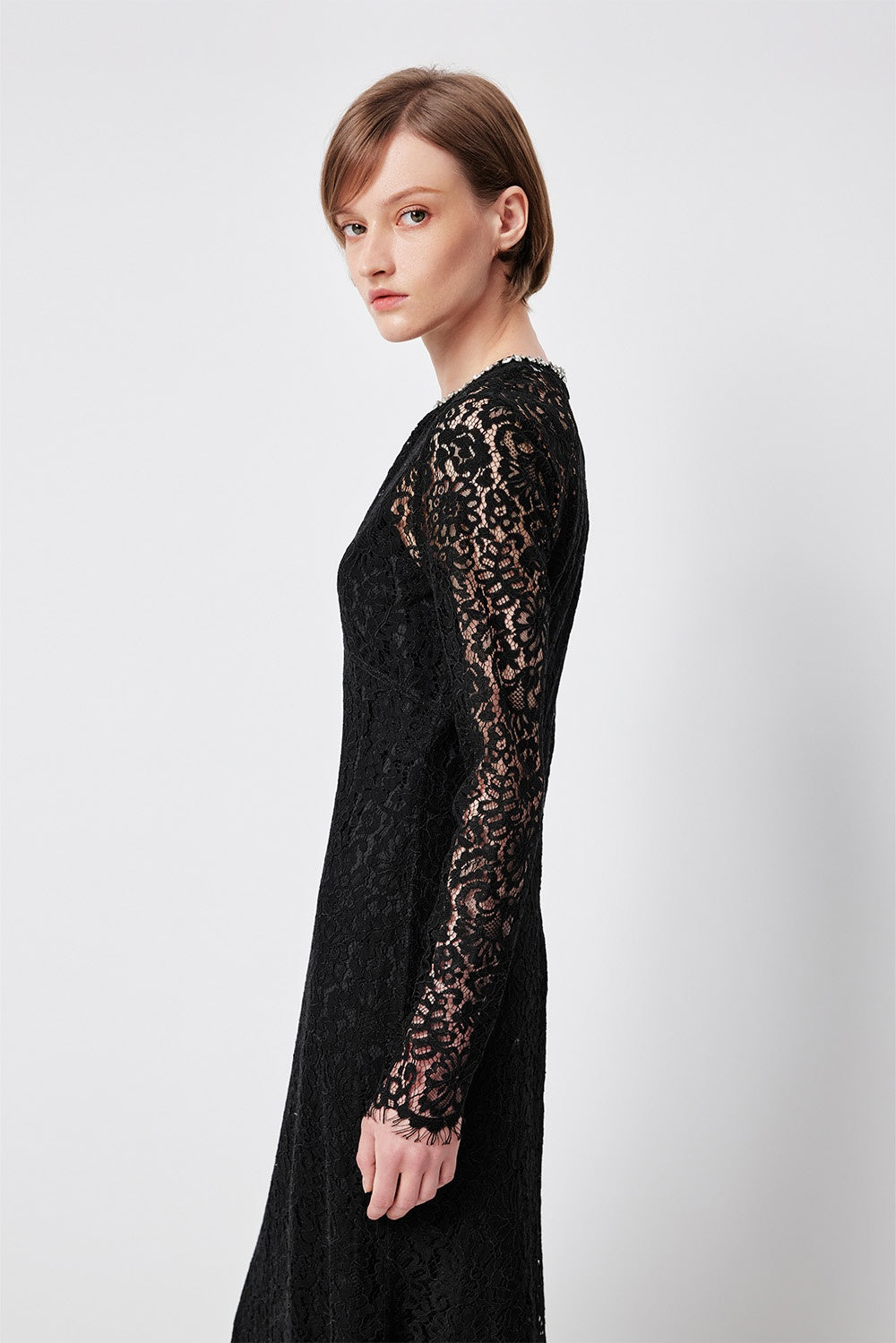 MARYLING Enchanted Evening Lace Long-Sleeve Elegant Gown Dresses