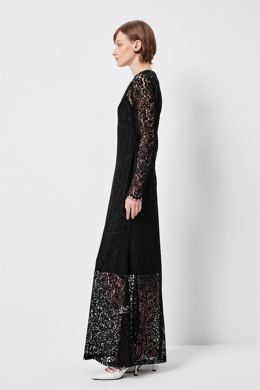 MARYLING Enchanted Evening Lace Long-Sleeve Elegant Gown Dresses