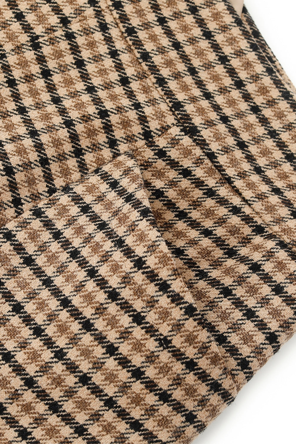 MARYLING Caramel Glen Plaid Timeless Elegance Tailored A-Line Midi Skirts