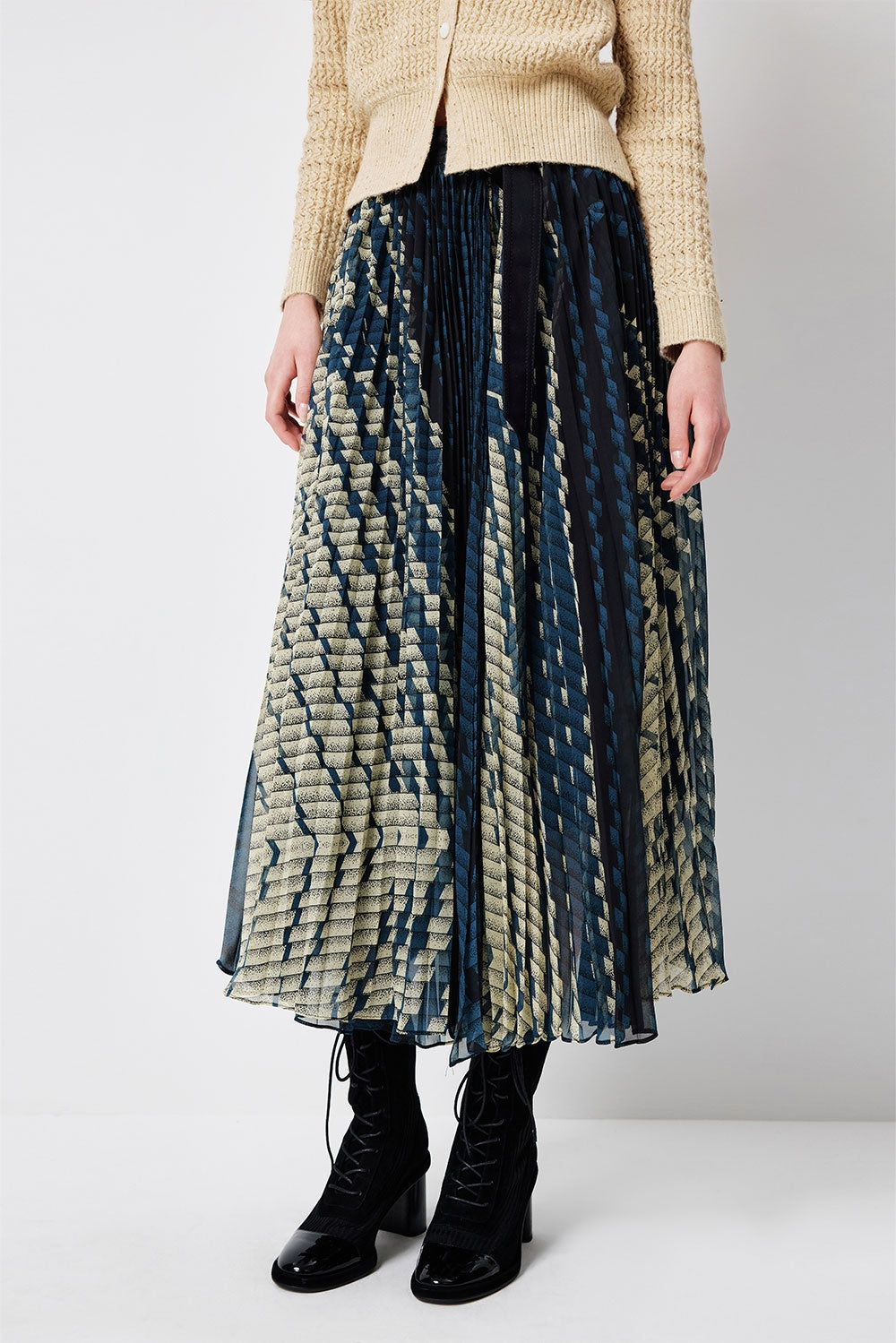 MARYLING Geometric Fusion A-Line Skirts