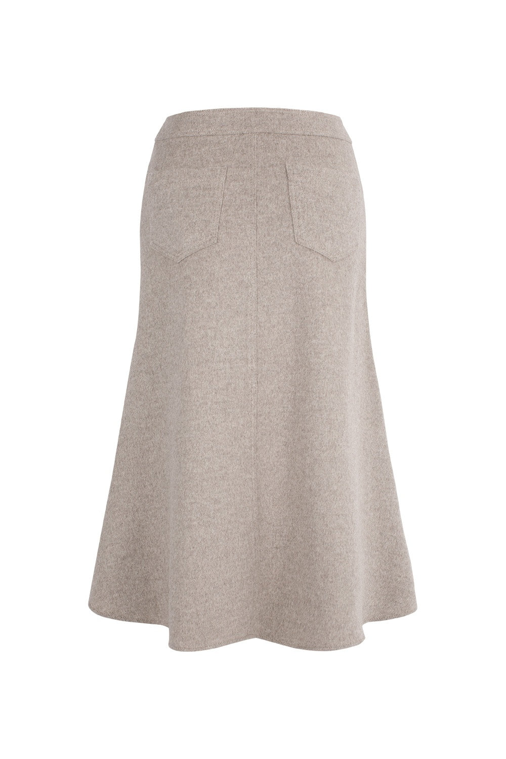 MARYLING Oatmeal Timeless Elegance Sculpted High-Waisted A-Line Midi Skirts