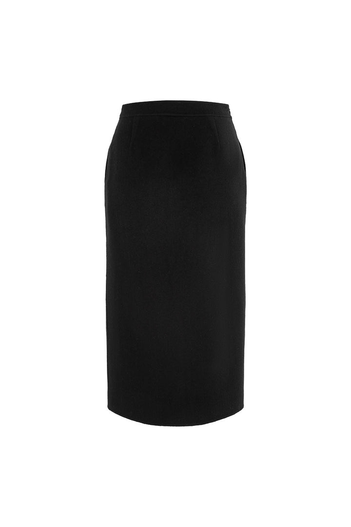 MARYLING Midnight Noir Sculpted High-Waisted Tailored Pencil Midi Skirts