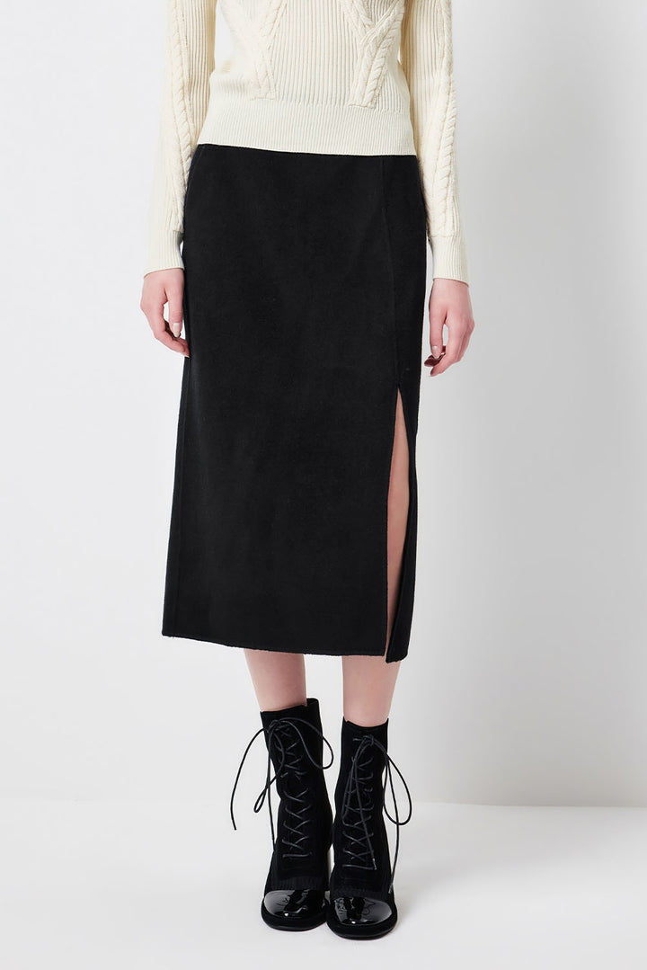 MARYLING Midnight Noir Sculpted High-Waisted Tailored Pencil Midi Skirts
