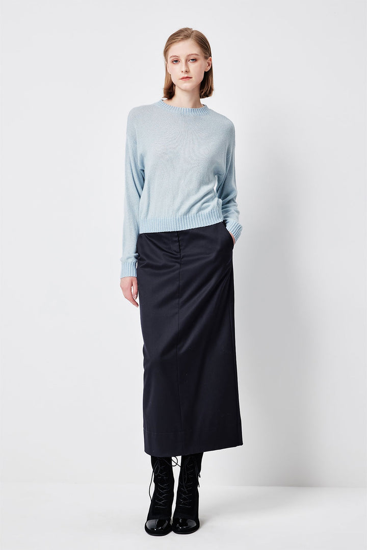 MARYLING Midnight Blue Tailored A-Line Skirts