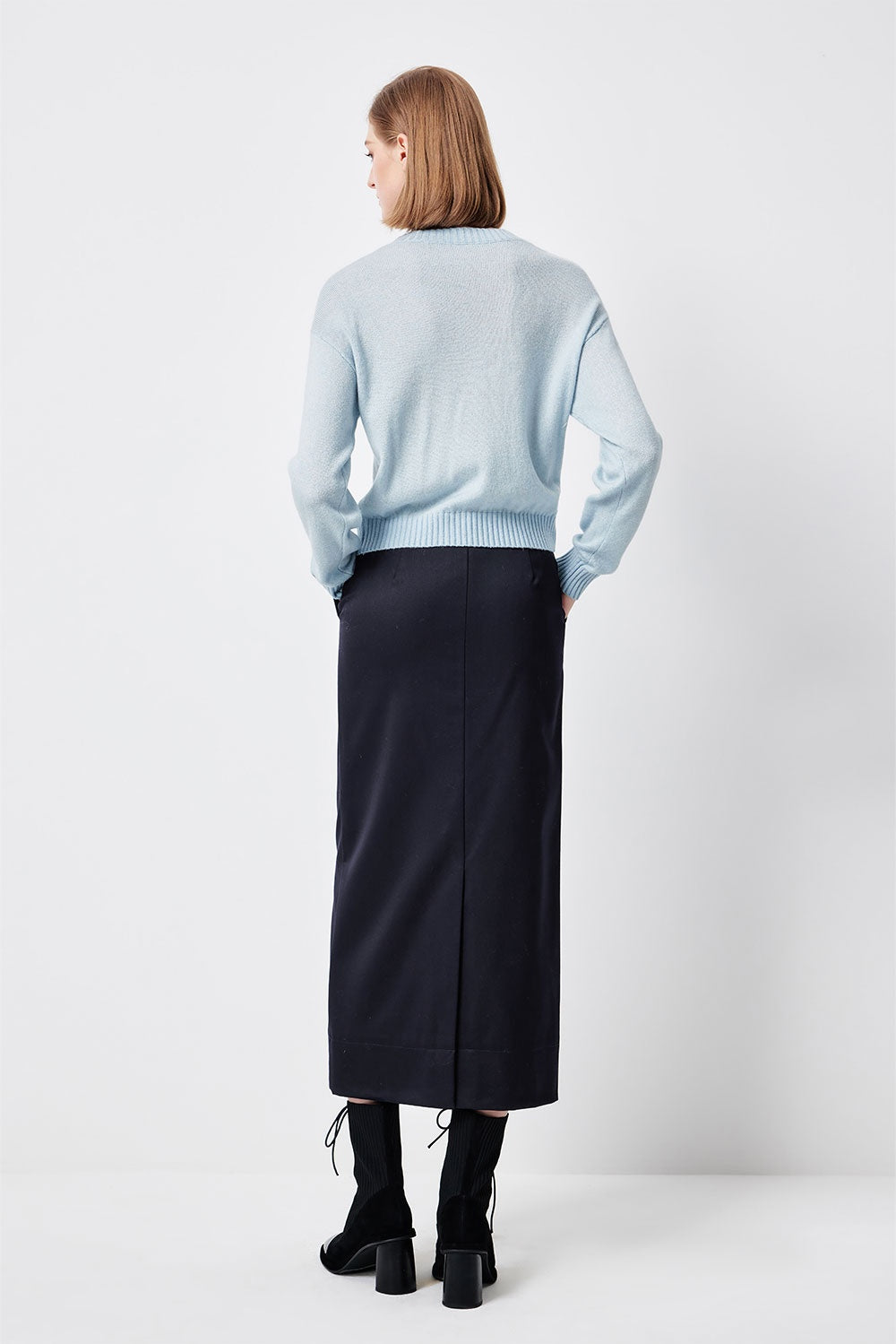 MARYLING Midnight Blue Tailored A-Line Skirts