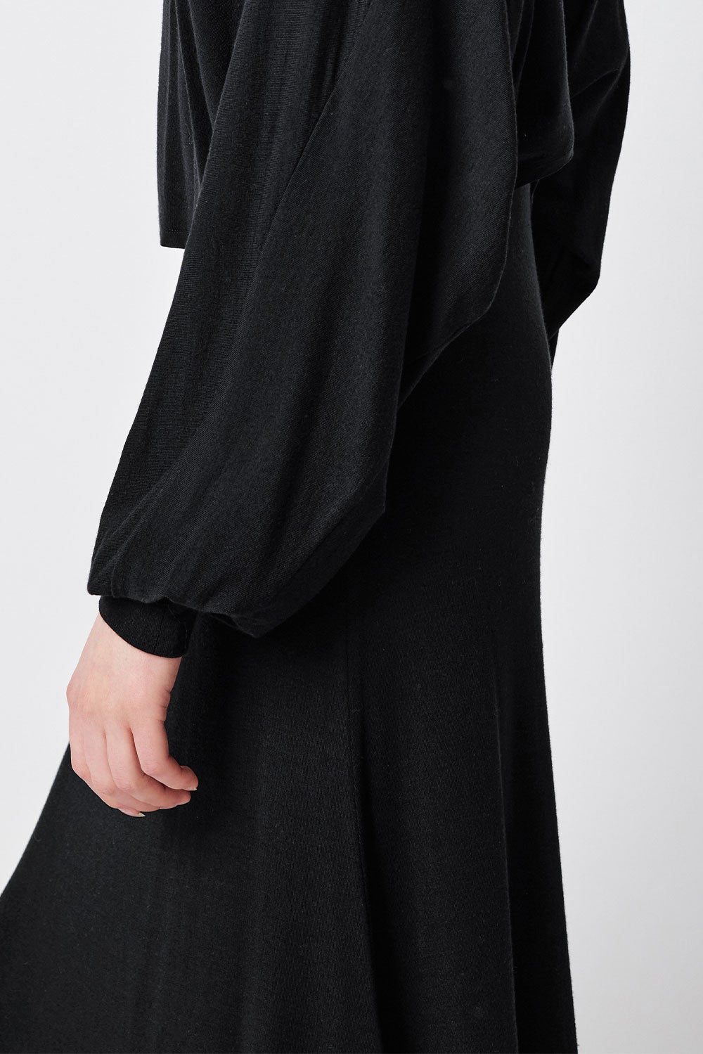 MARYLING Midnight Noir Sculpted A-Line Midi Skirts
