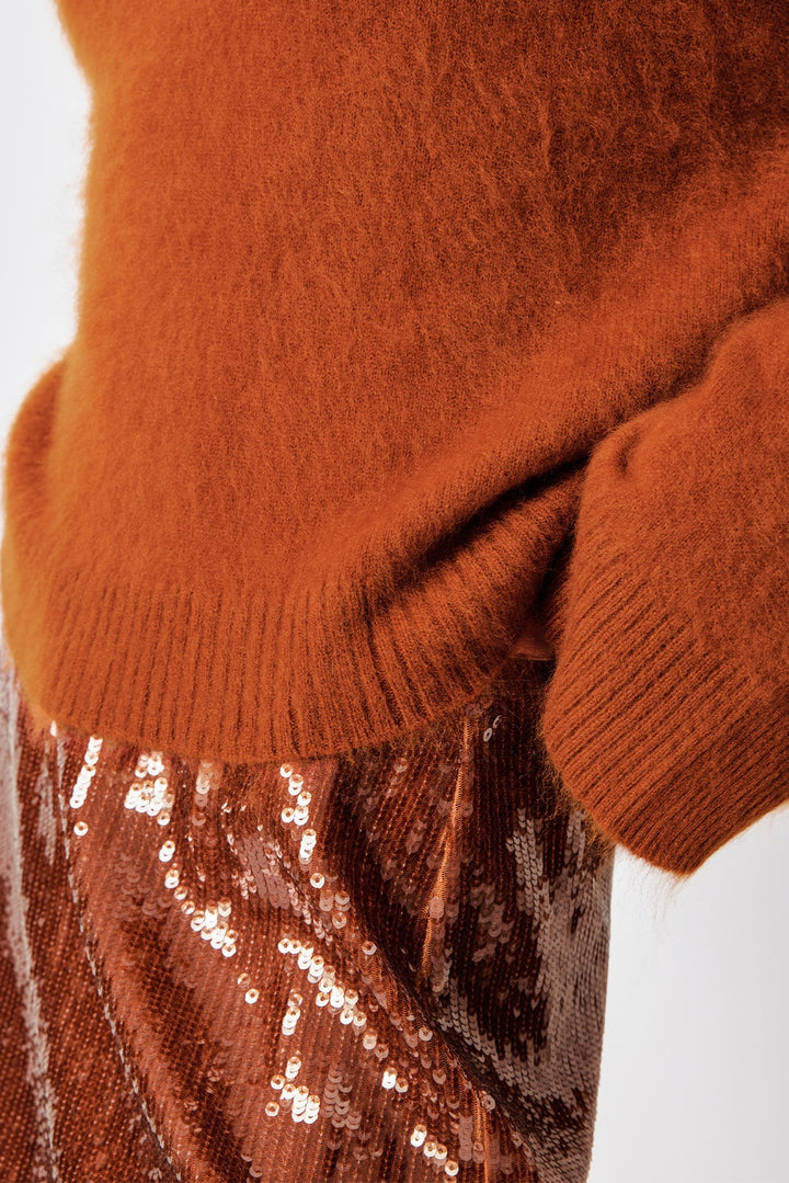 MARYLING Amber Gleam Metallic A-Line Midi Skirts