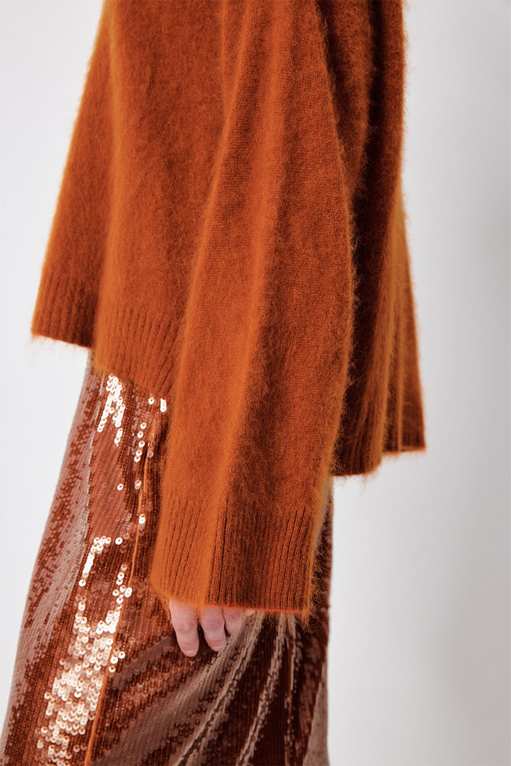 MARYLING Amber Gleam Metallic A-Line Midi Skirts