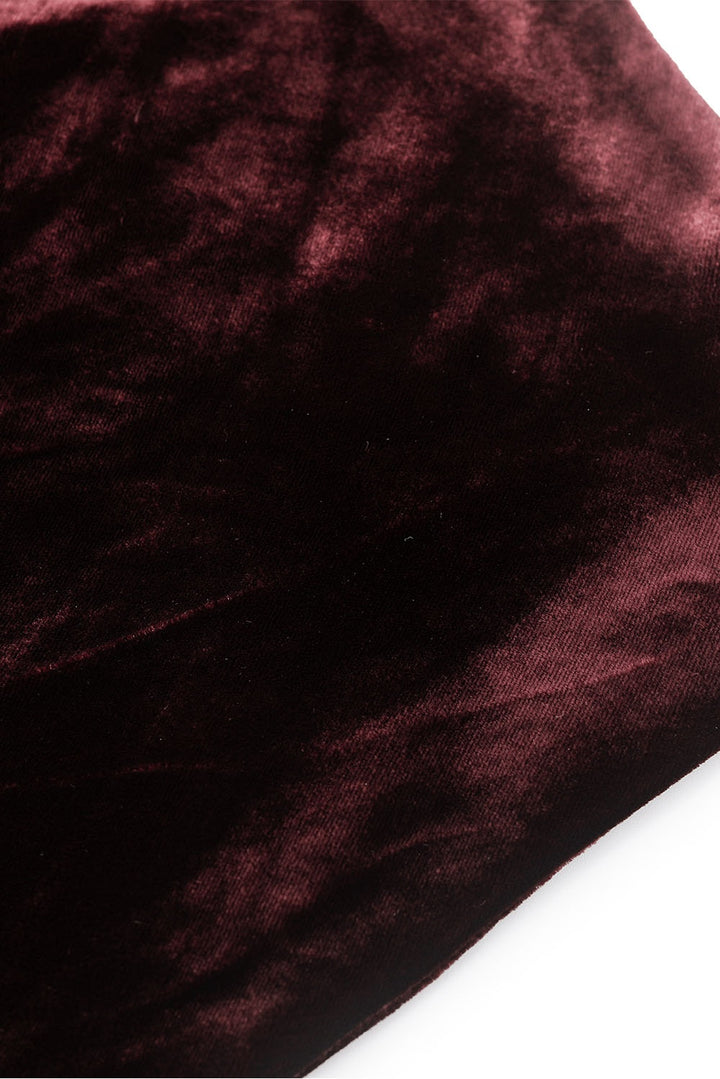 MARYLING Burgundy Whisper Softly Draped Waist-Defined A-Line Midi Skirts