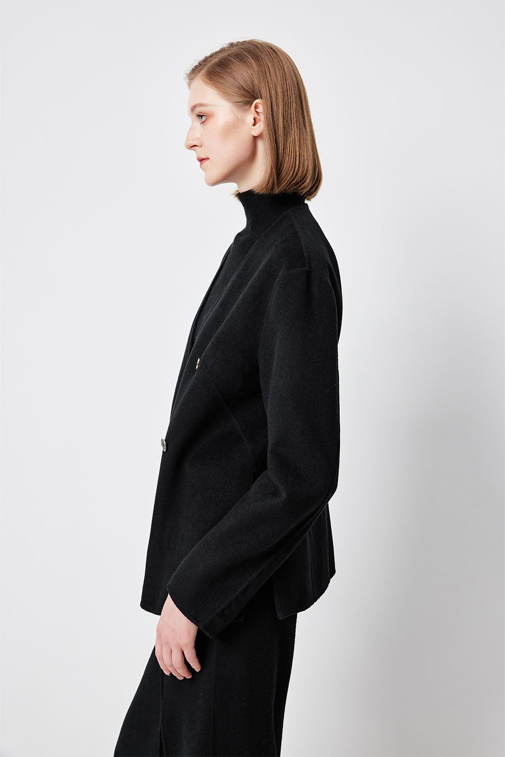 MARYLING Midnight Noir Sculpted Waist Double-Breasted Tailored Blazers