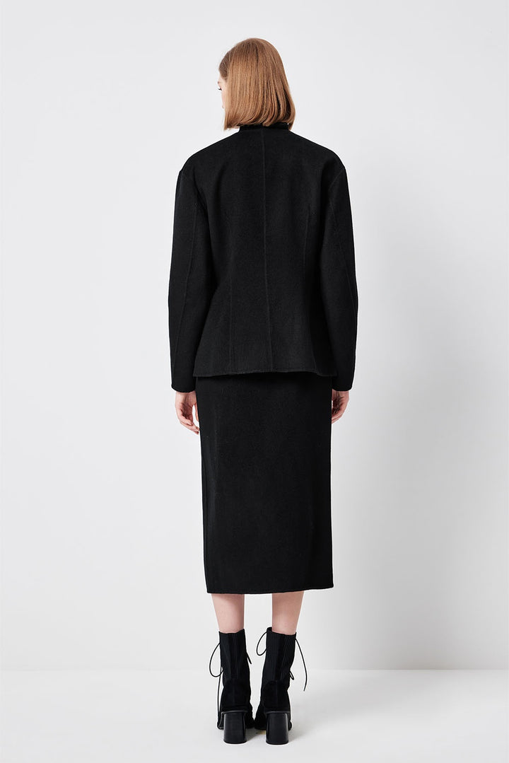 MARYLING Midnight Noir Sculpted Waist Double-Breasted Tailored Blazers