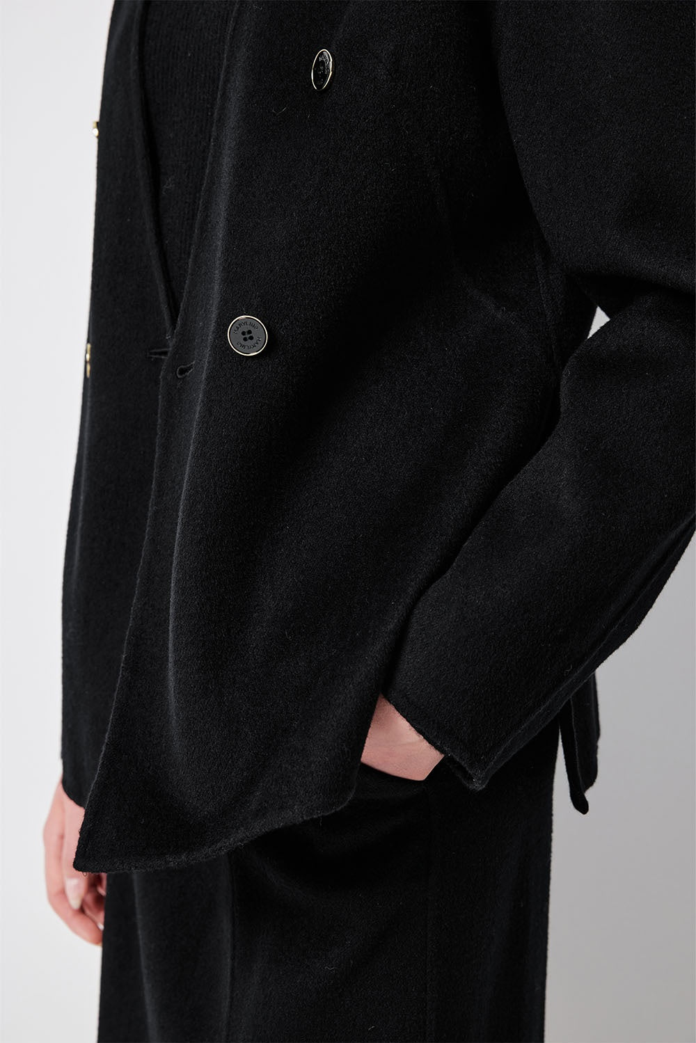 MARYLING Midnight Noir Sculpted Waist Double-Breasted Tailored Blazers