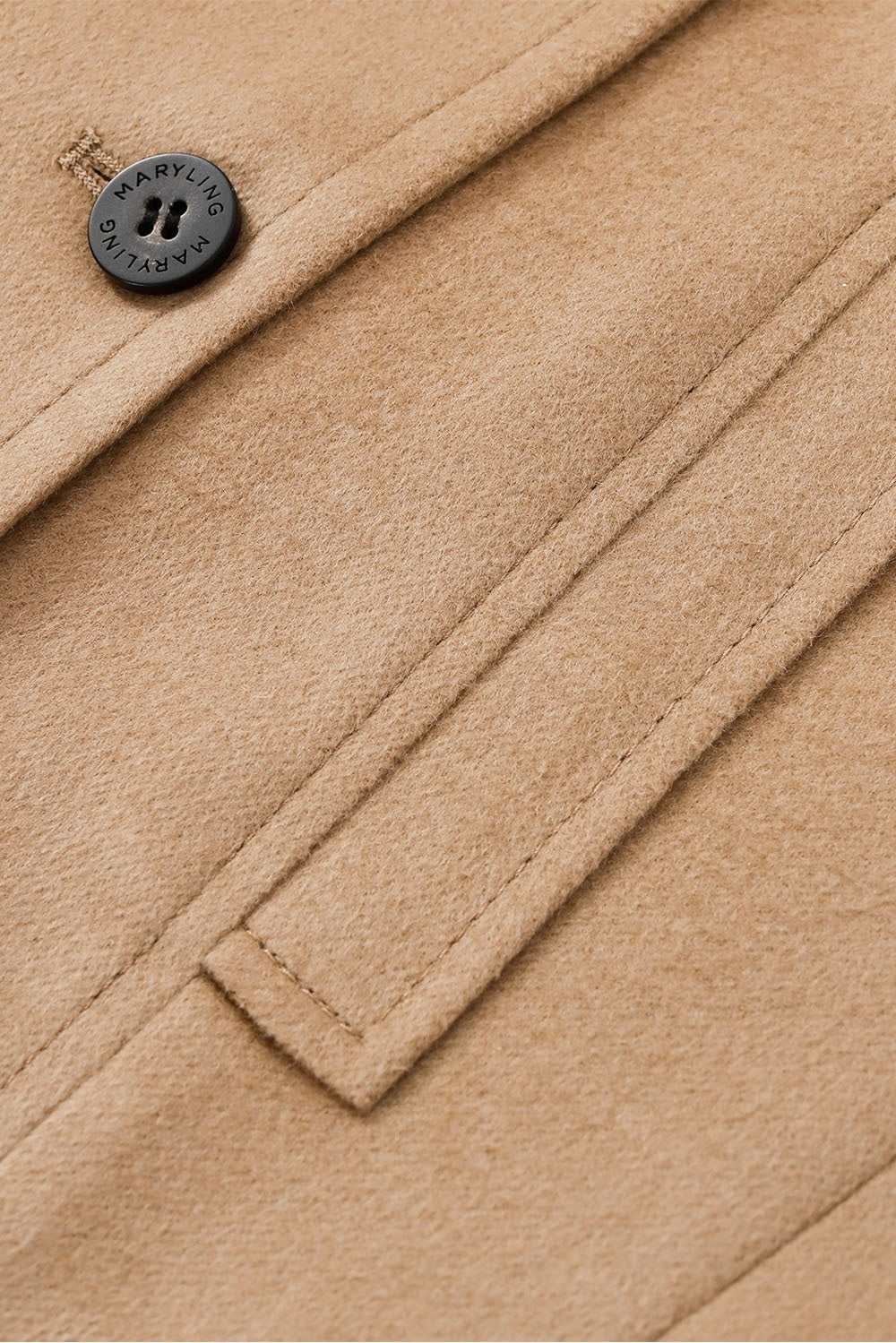 MARYLING Light Camel Sculpted Silhouette Longline Tailored Coats