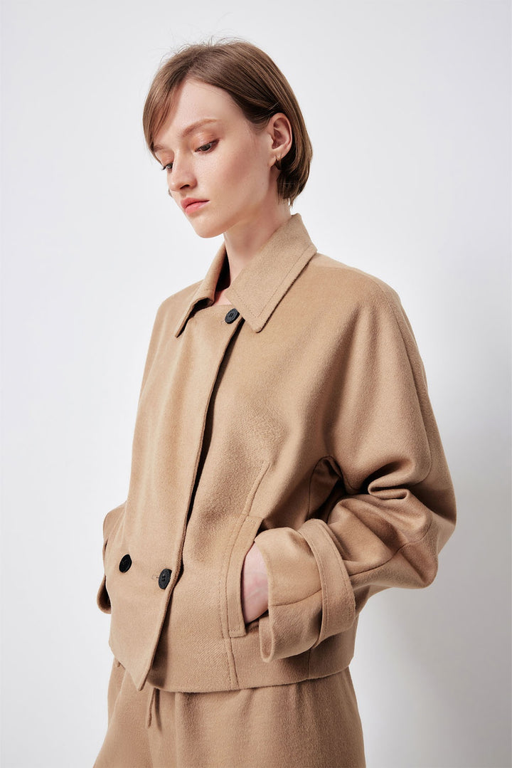 MARYLING Light Camel Sculpted Silhouette Longline Tailored Coats