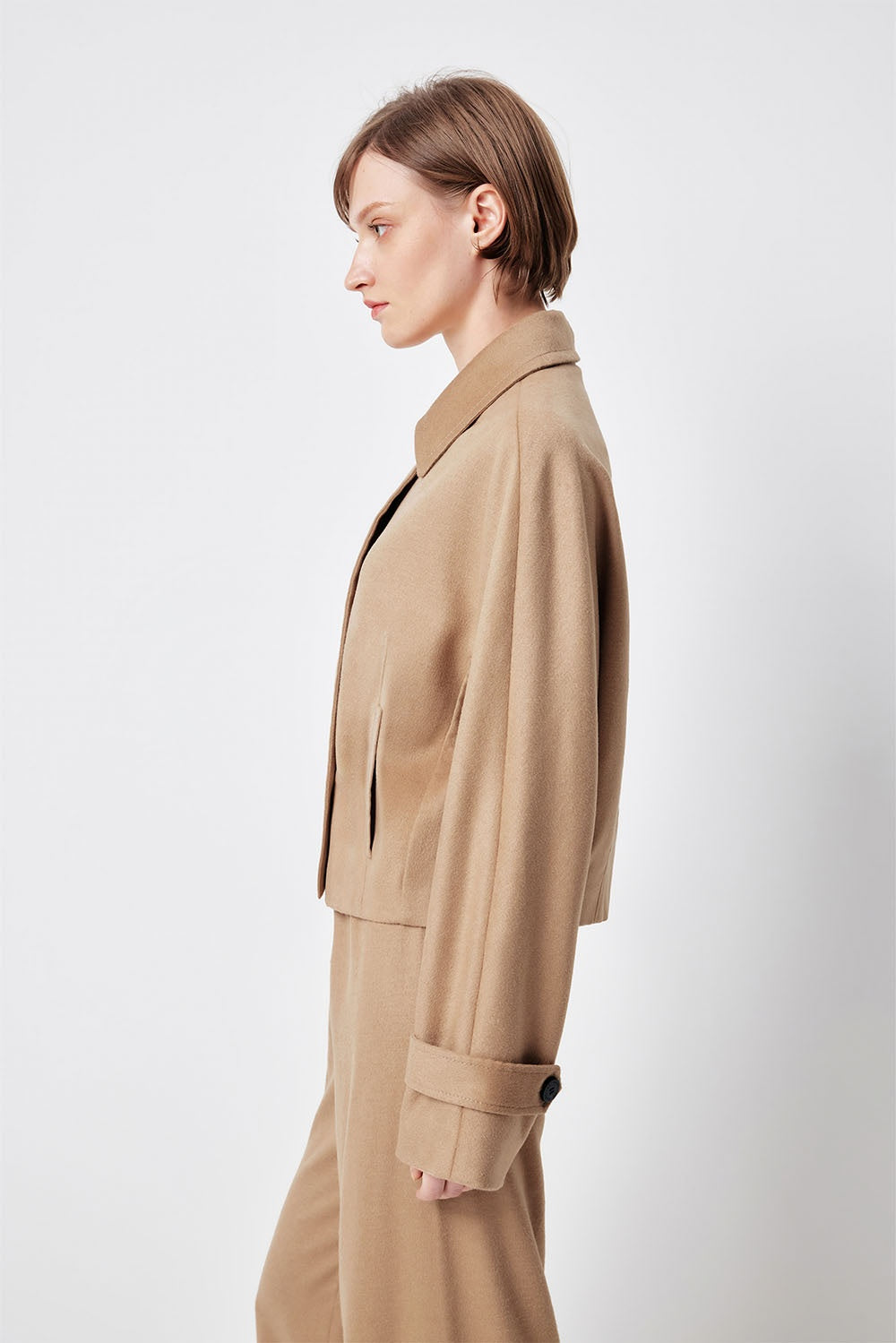 MARYLING Light Camel Sculpted Silhouette Longline Tailored Coats