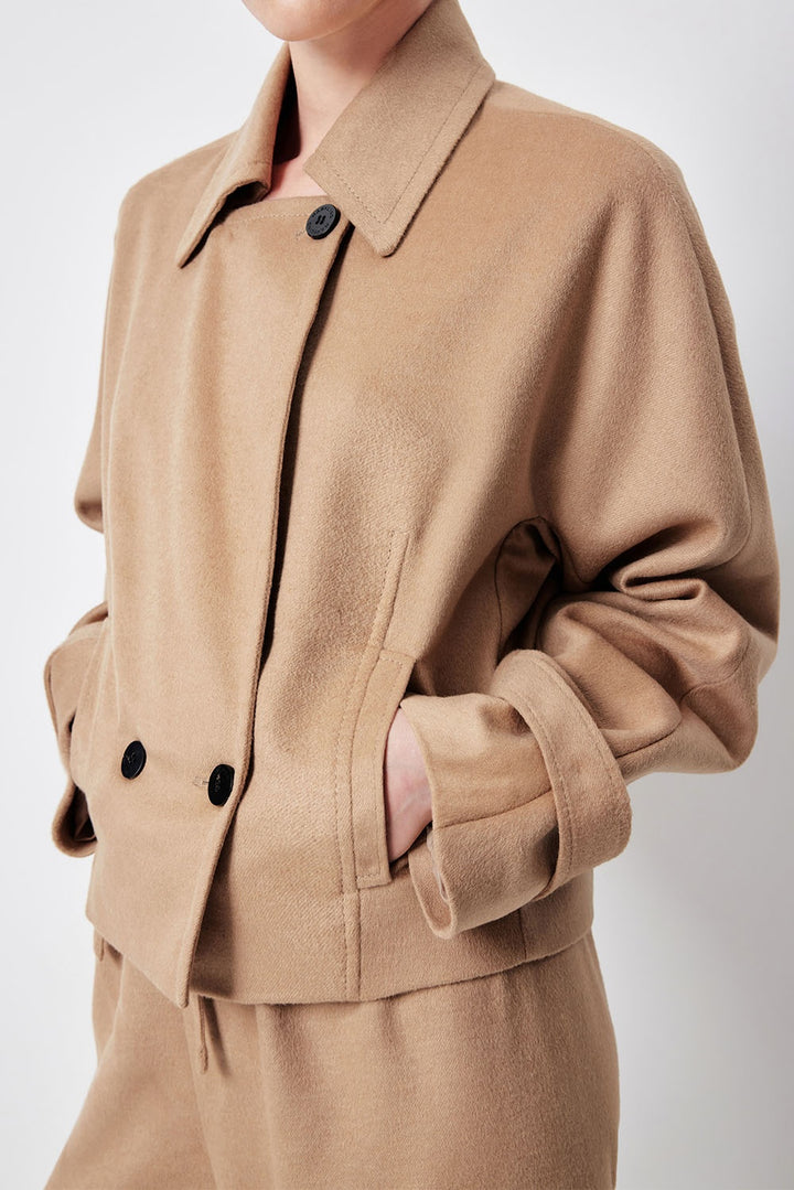 MARYLING Light Camel Sculpted Silhouette Longline Tailored Coats