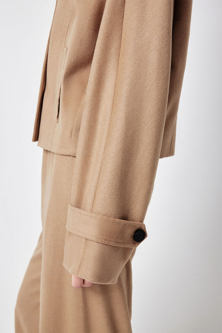 MARYLING Light Camel Sculpted Silhouette Longline Tailored Coats