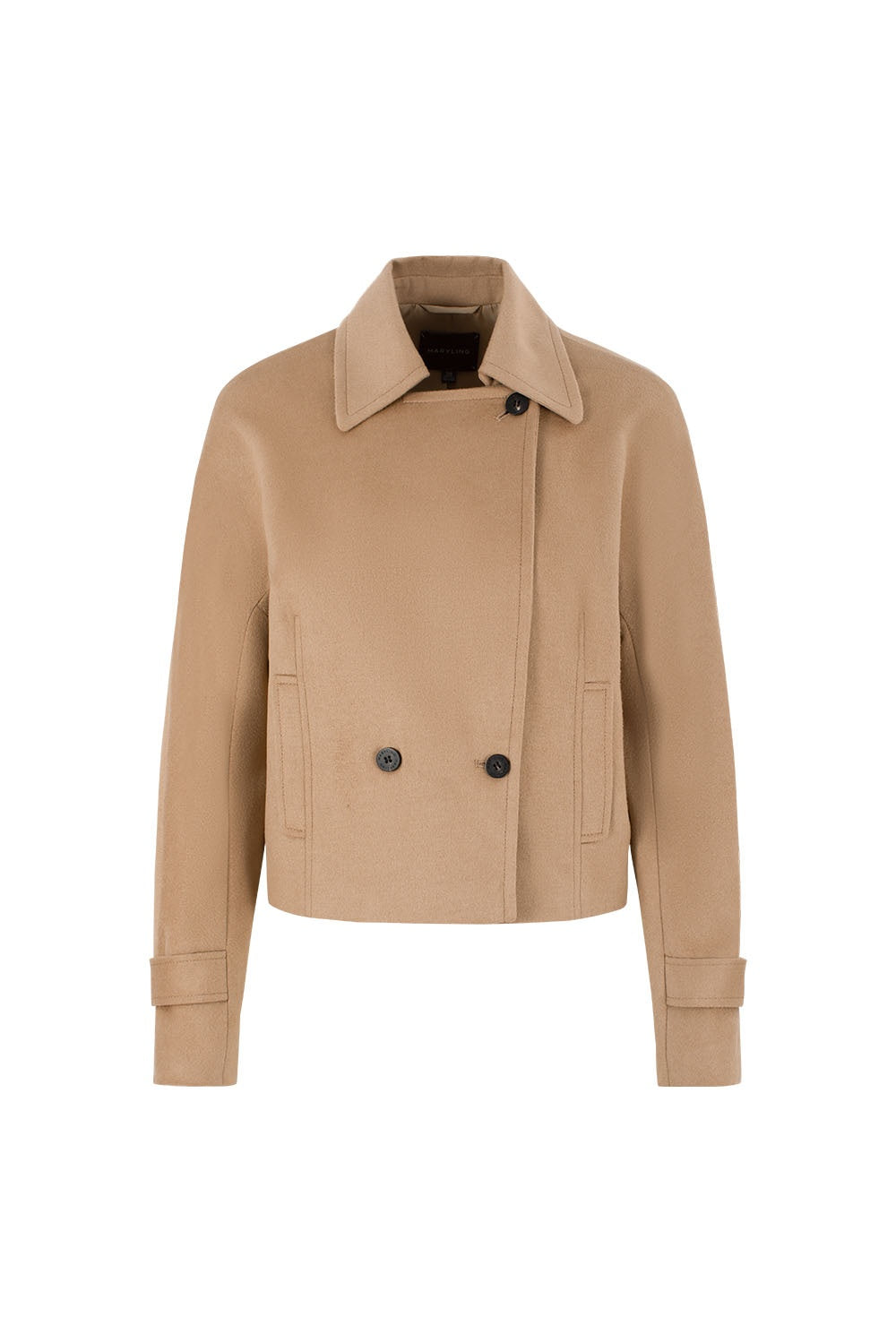 MARYLING Light Camel Sculpted Silhouette Longline Tailored Coats