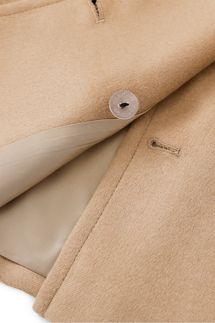 MARYLING Light Camel Sculpted Silhouette Longline Tailored Coats