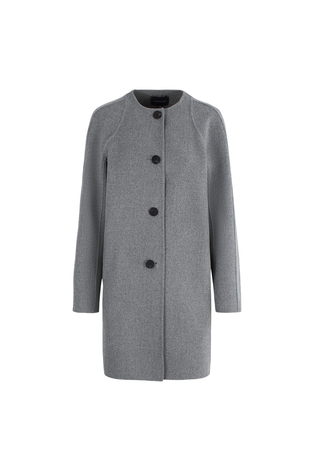 MARYLING Timeless Ash Grey Sculpted Longline Coats