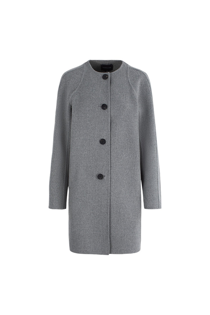MARYLING Timeless Ash Grey Sculpted Longline Coats