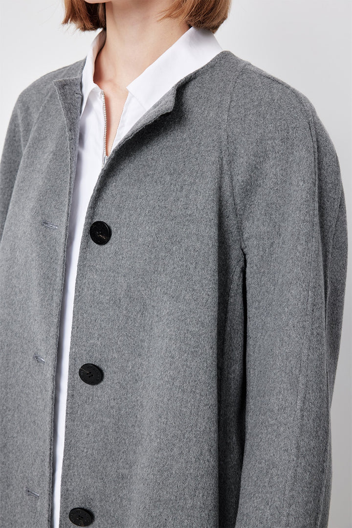 MARYLING Timeless Ash Grey Sculpted Longline Coats