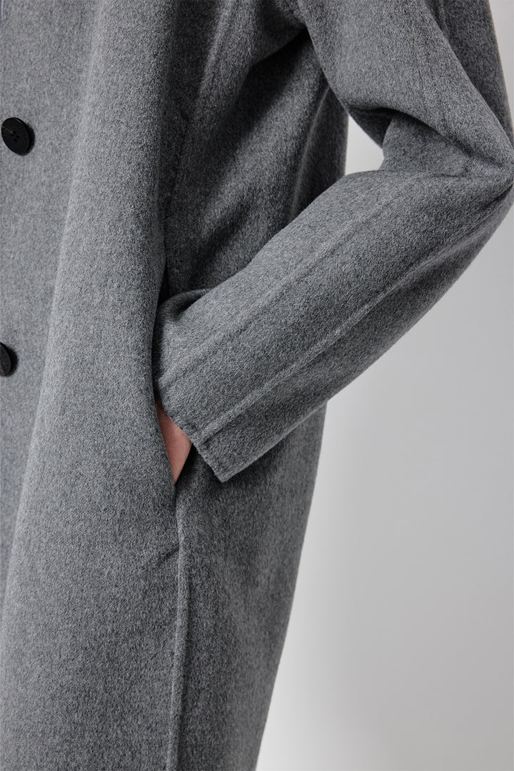 MARYLING Timeless Ash Grey Sculpted Longline Coats
