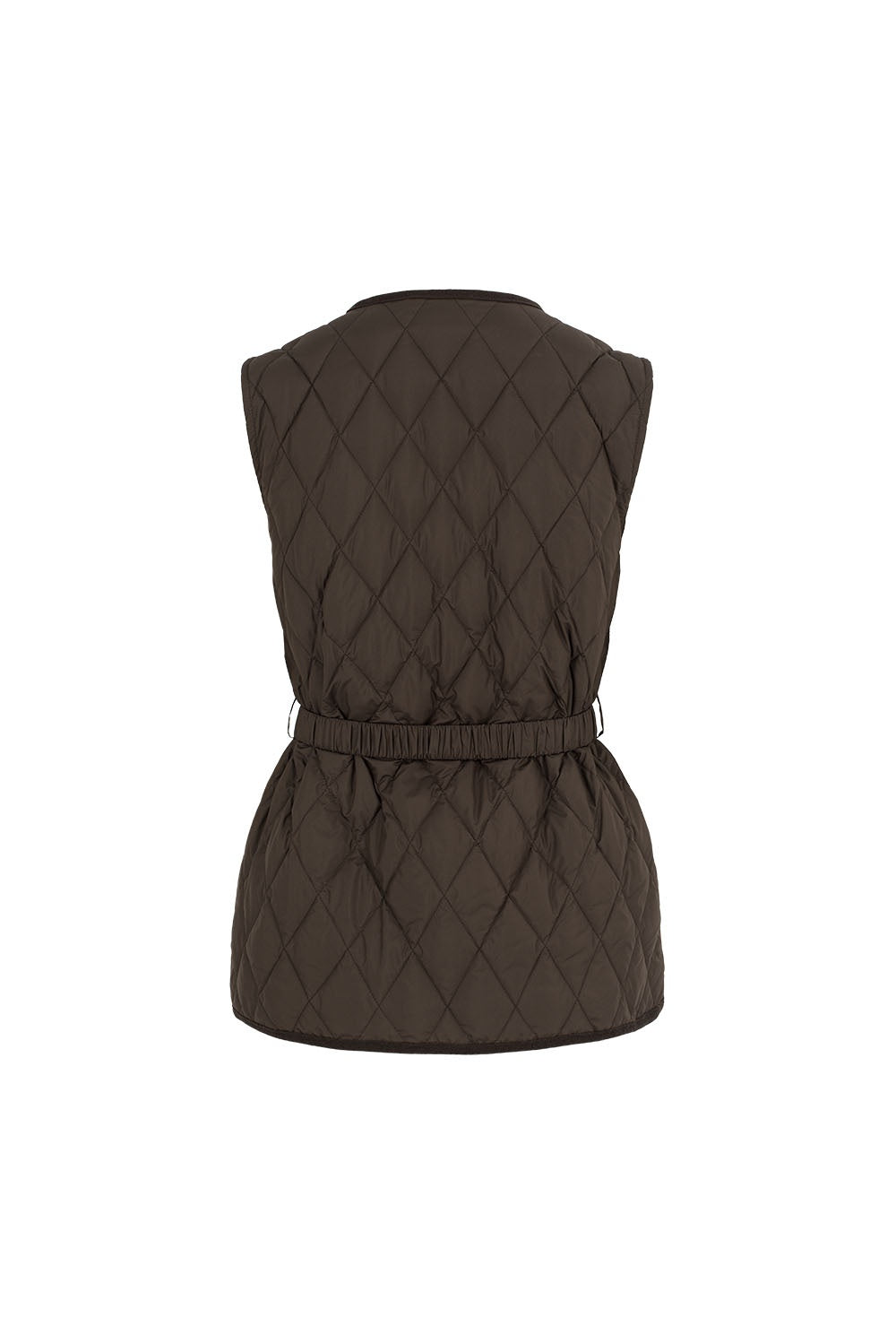 MARYLING Noir Diamond-Quilted Cinched-Waist Lightweight Puffer Jackets