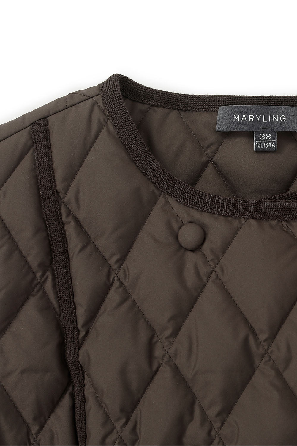 MARYLING Noir Diamond-Quilted Cinched-Waist Lightweight Puffer Jackets