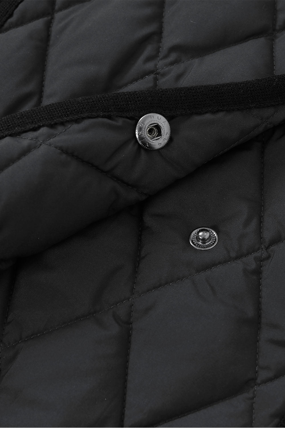 MARYLING Noir Diamond-Quilted Cinched-Waist Lightweight Puffer Jackets