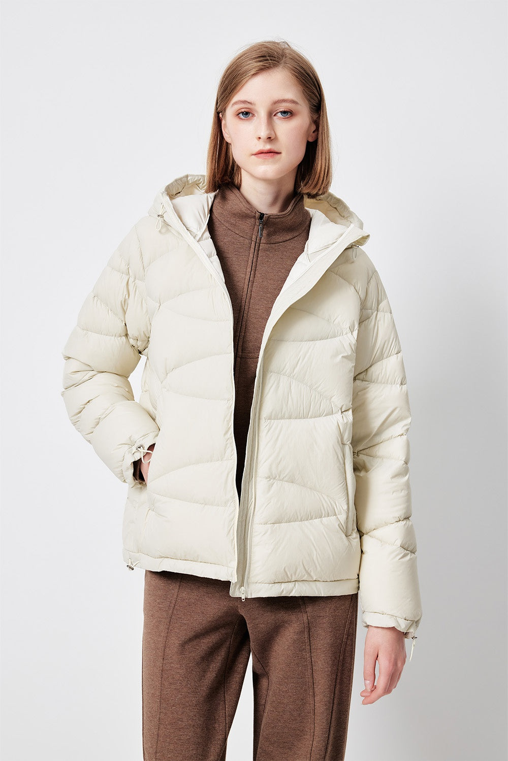 MARYLING Timeless Hooded Quilted Lightweight Down Puffer Jackets