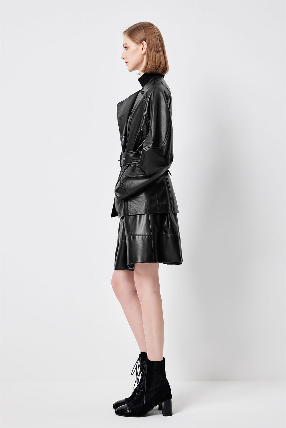 MARYLING Classic Black Leather Biker Jackets