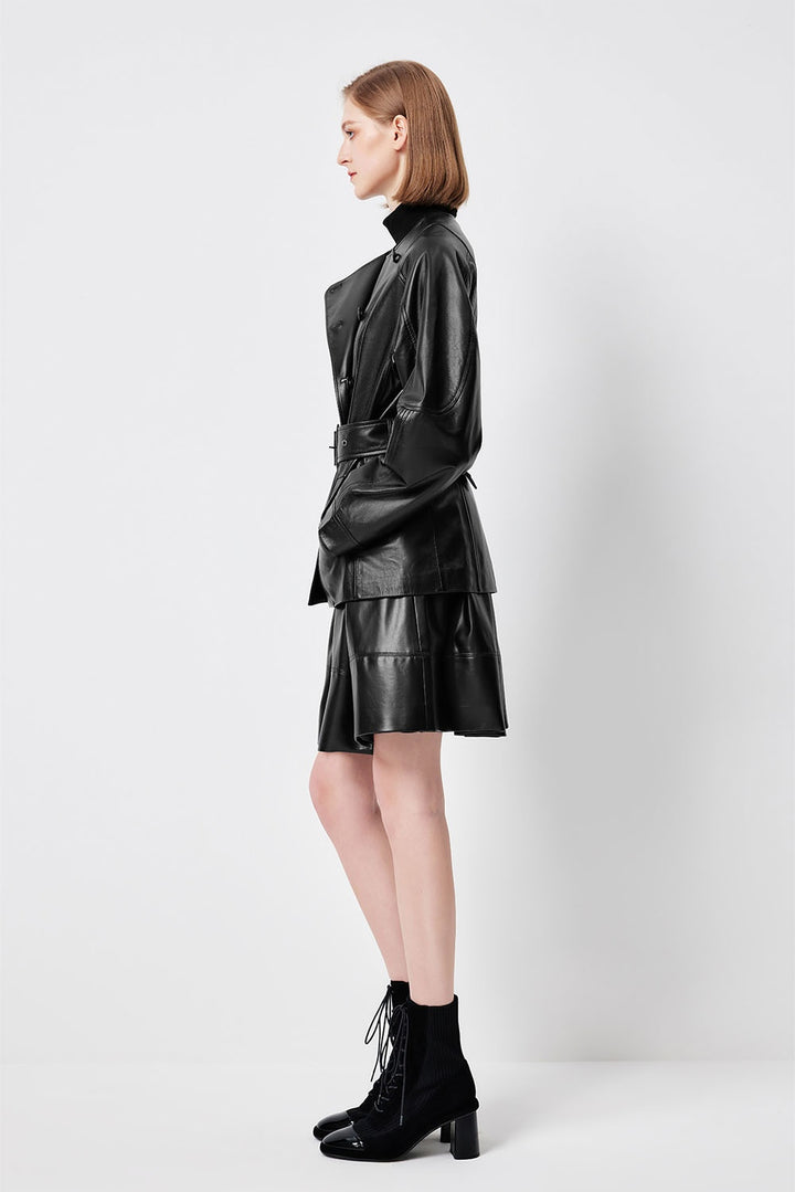 MARYLING Classic Black Leather Biker Jackets