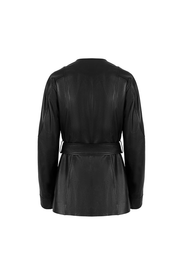 MARYLING Classic Black Leather Biker Jackets