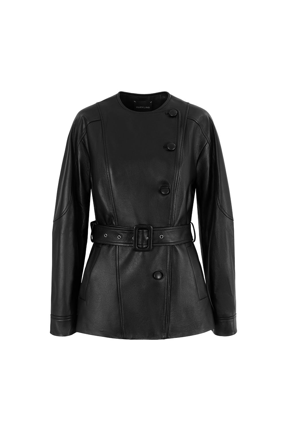 MARYLING Classic Black Leather Biker Jackets