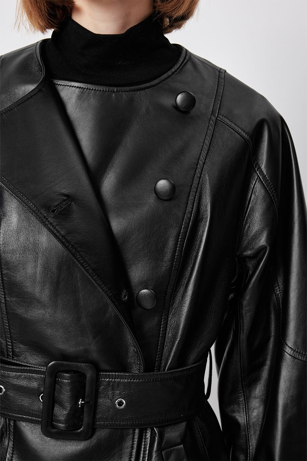 MARYLING Classic Black Leather Biker Jackets