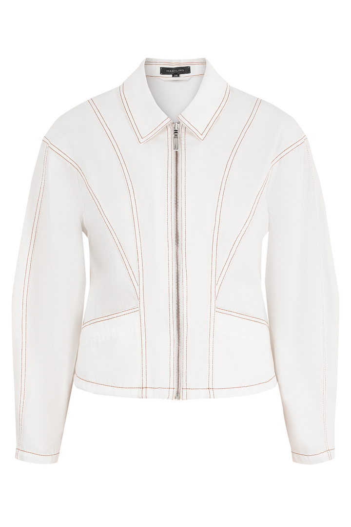 MARYLING Premium Cotton Coat with Statement Metal Zipper