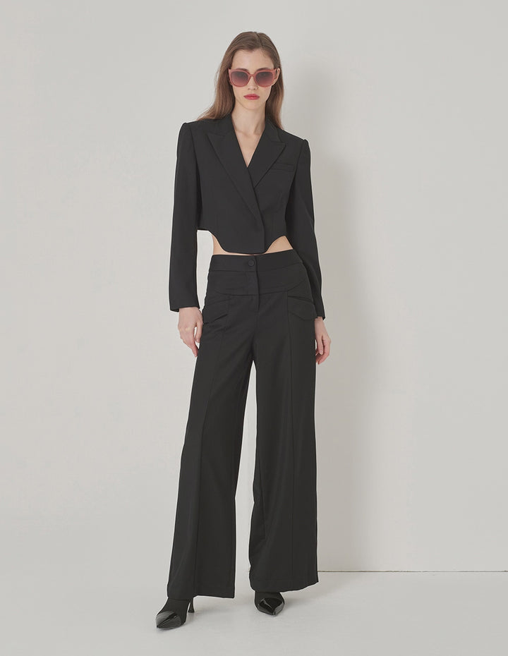 MARYLING Peak Lapel Corset Jacket