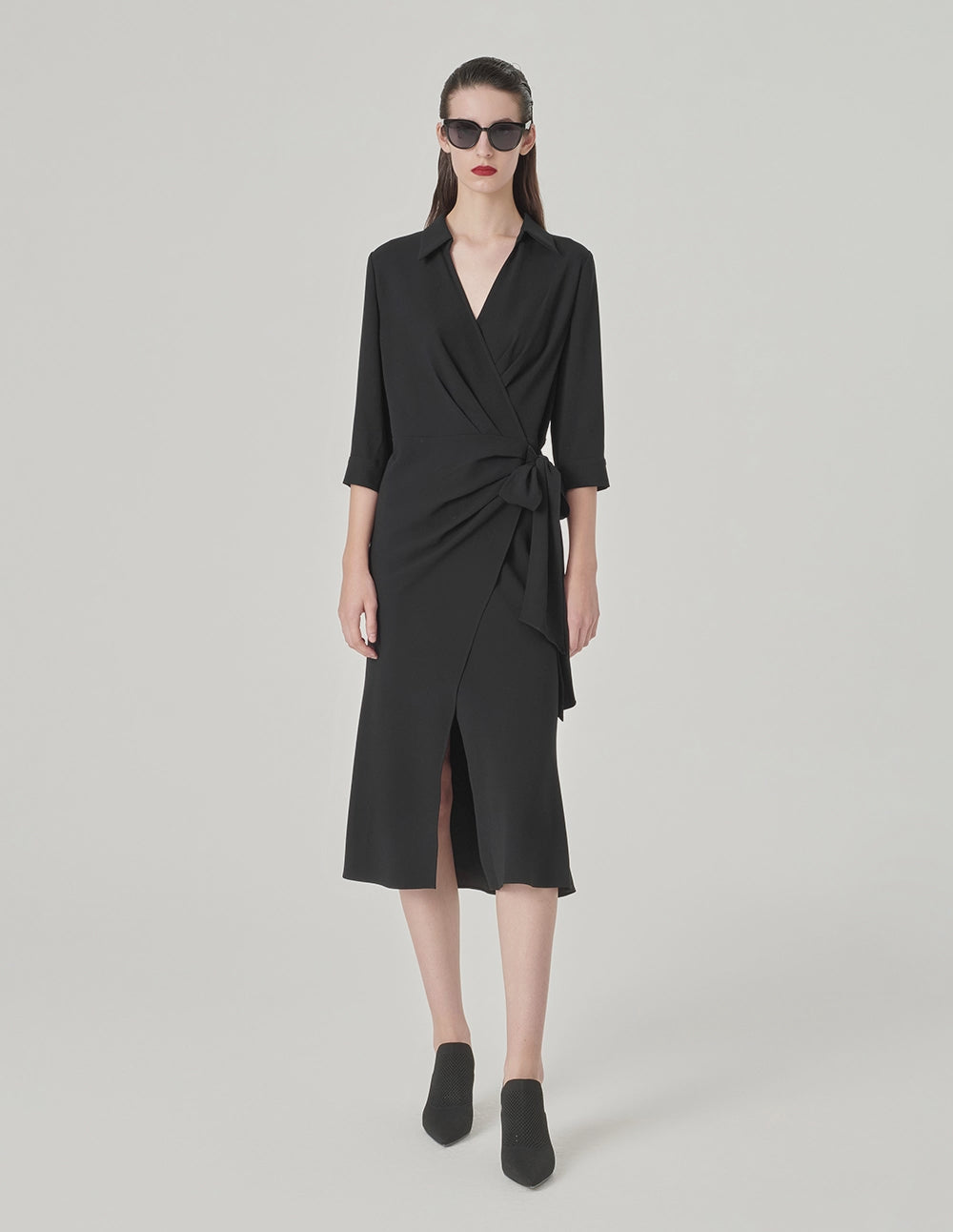 MARYLING Strappy Wrap Fishtail Dress