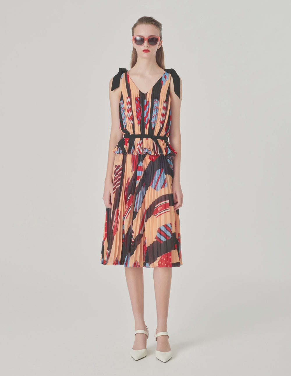 MARYLING Pleated Printed Skirt