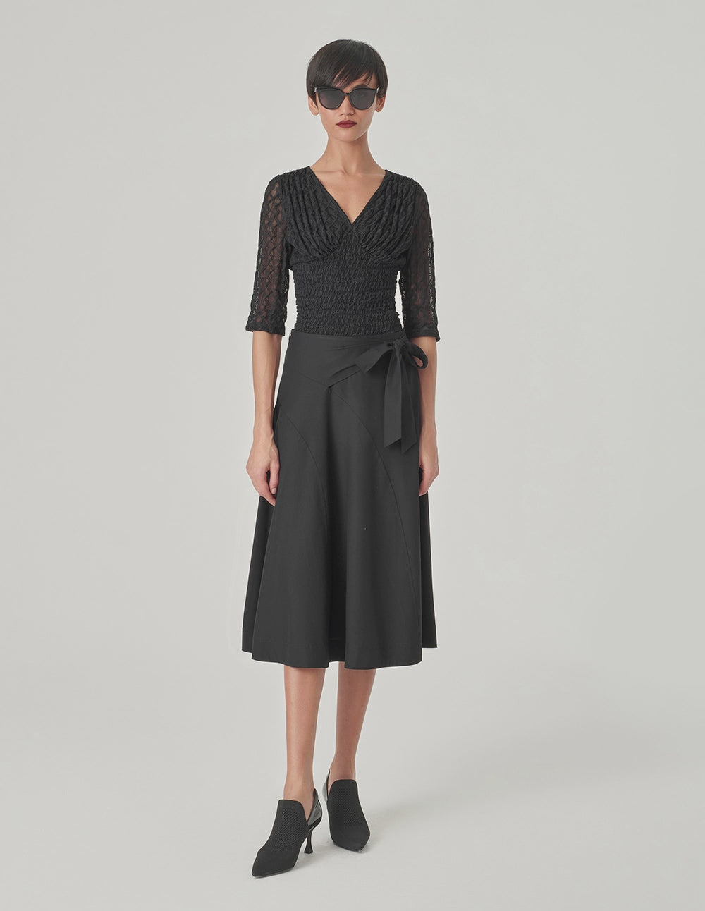 MARYLING Jacquard V-Neck Top