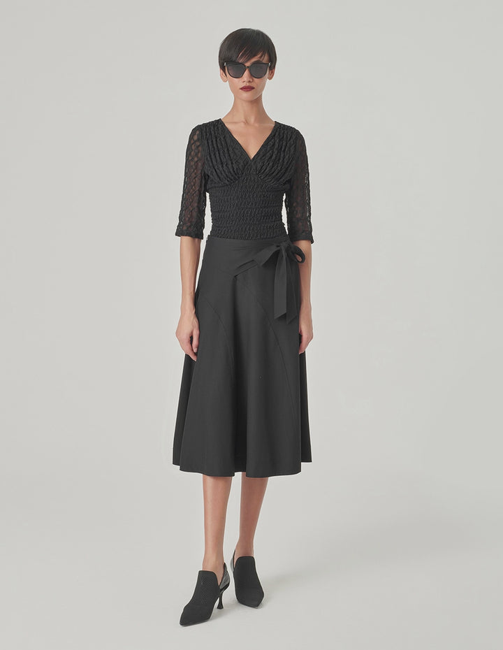 MARYLING Jacquard V-Neck Top