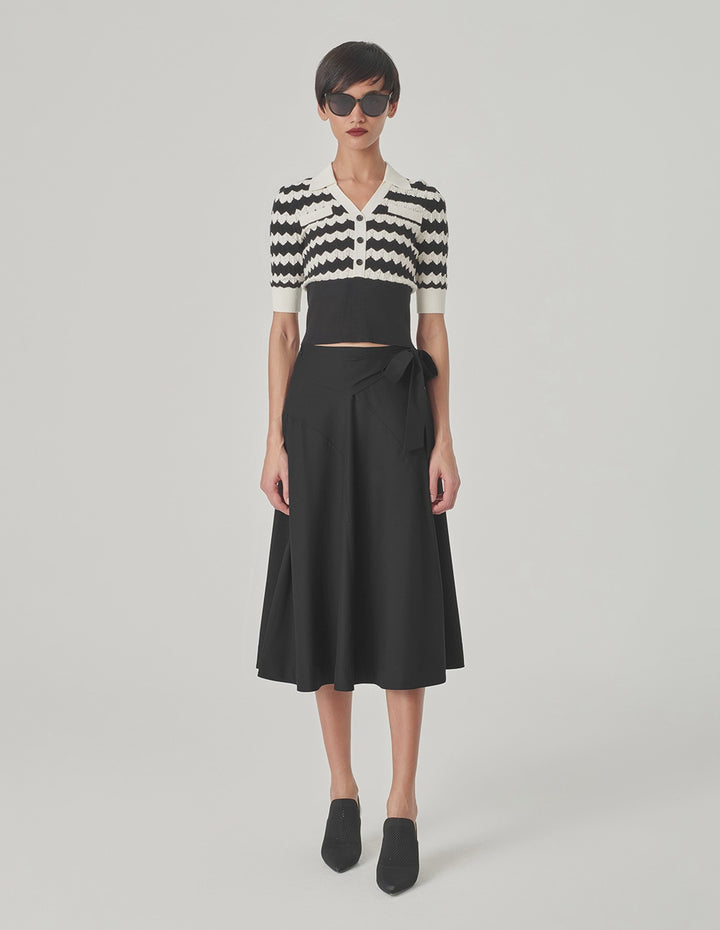 MARYLING Black A-Hem Skirt