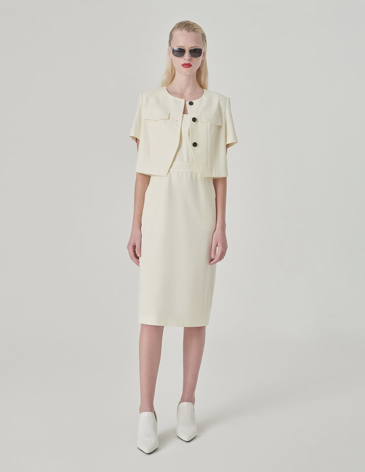 MARYLING Short Jacket With Round Neck And Slits