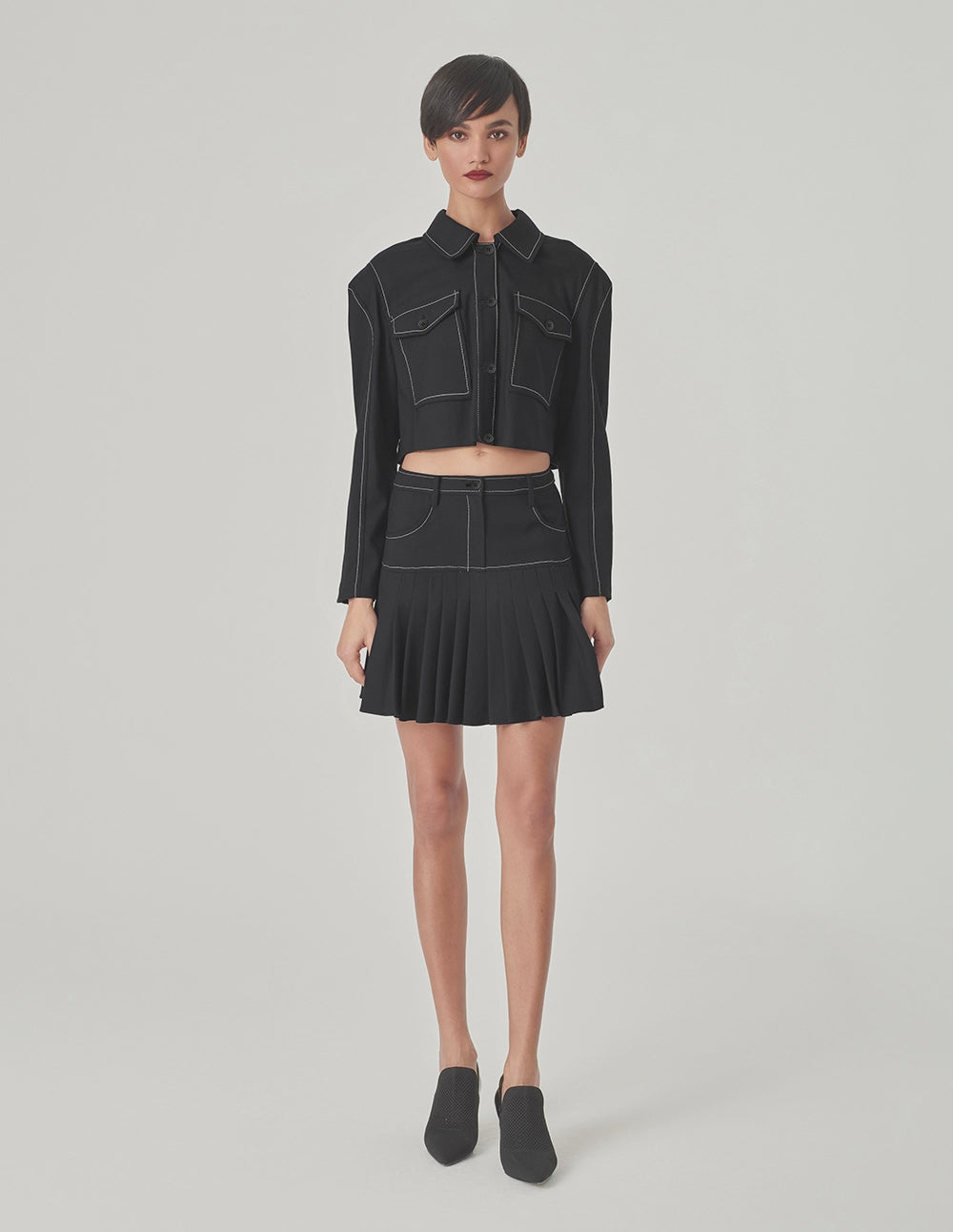 MARYLING Black Pleated Skirt