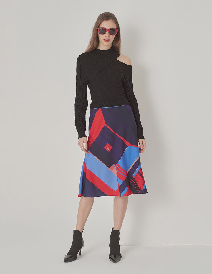 MARYLING Hollow Shoulder Fishtail Dress