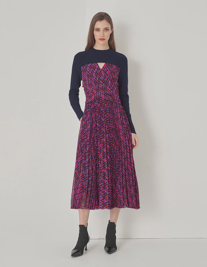 MARYLING Hollow Pleated Skirt Dress